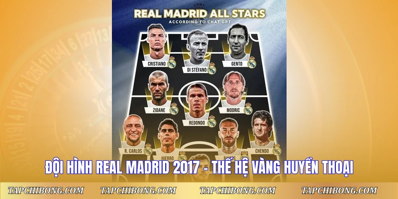 Đội Hình Real Madrid 2017 – Thế Hệ Vàng Huyền Thoại Đội Hình Real Madrid 2017 - Thế Hệ Vàng Huyền Thoại