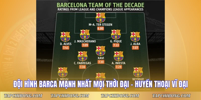 Đội Hình Barca Mạnh Nhất Mọi Thời Đại - Huyền Thoại Vĩ Đại