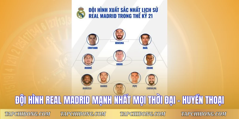 Đội Hình Real Madrid Mạnh Nhất Mọi Thời Đại - Huyền Thoại
